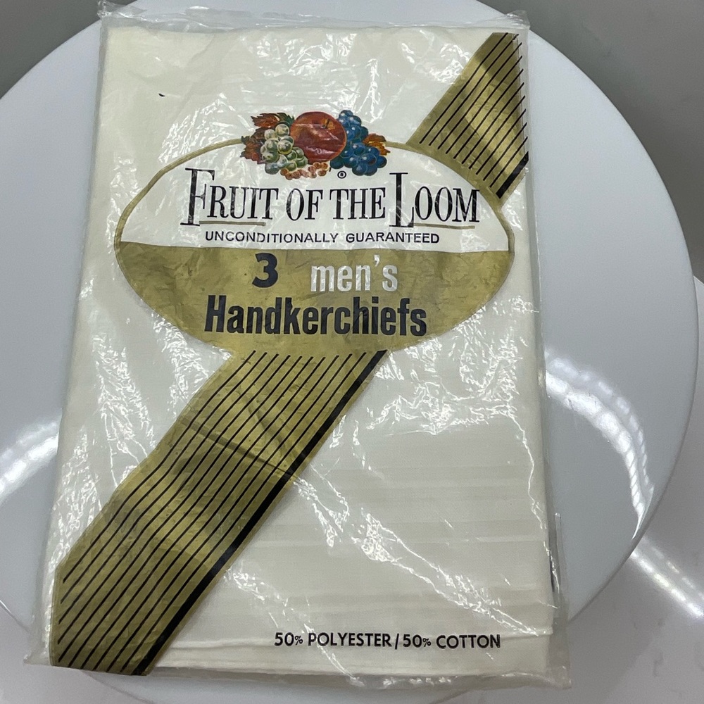 Vintage Fruit of the Loom men’s handkerchiefs (3 pack) New old stock